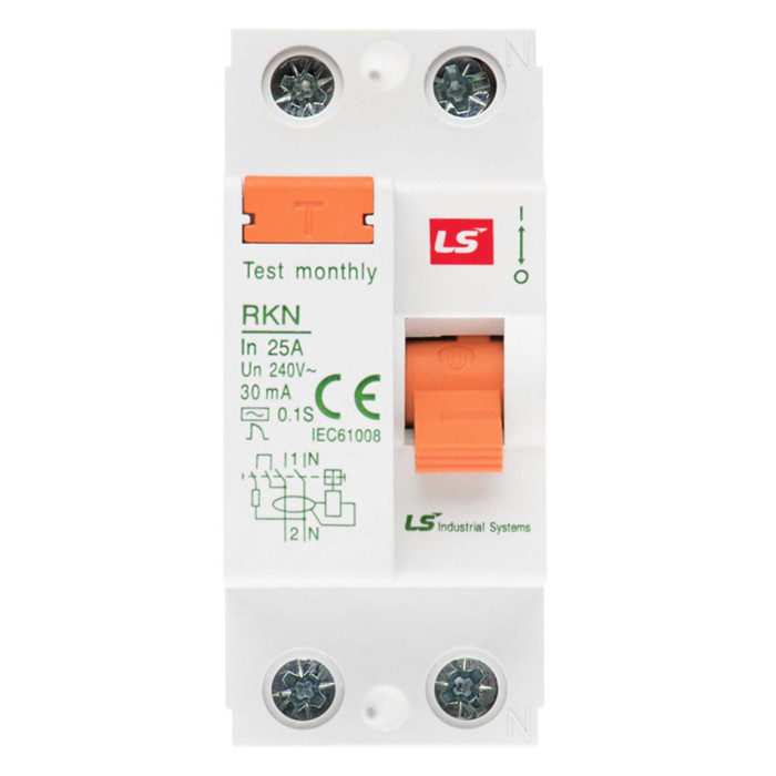 Пристрій захисного відключення LS ELECTRIC RKN 25A 1P+N 0.3A