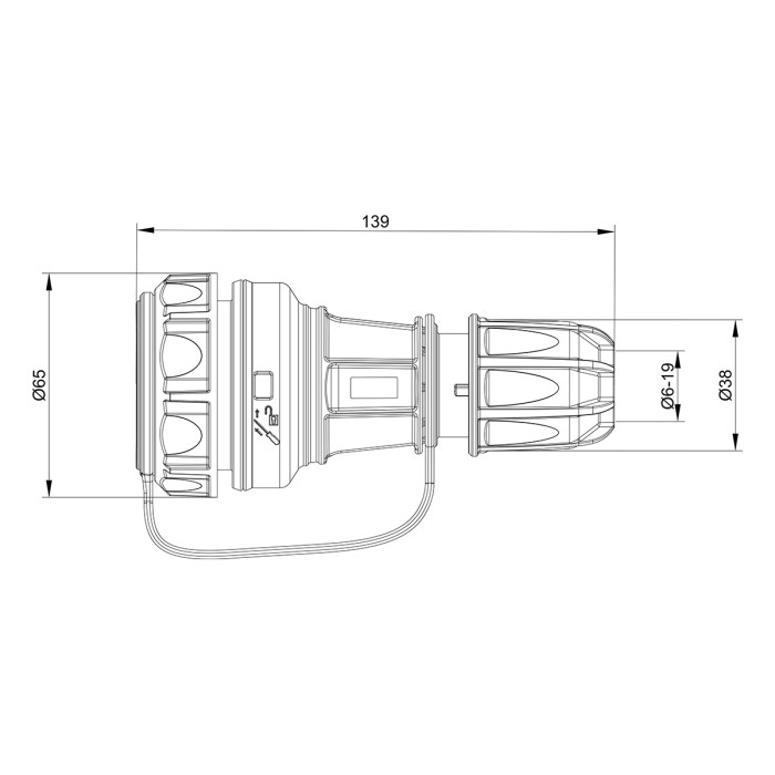 Розетка кабельна IDE SCHUKO 2P+E 16A 250V IP66-68