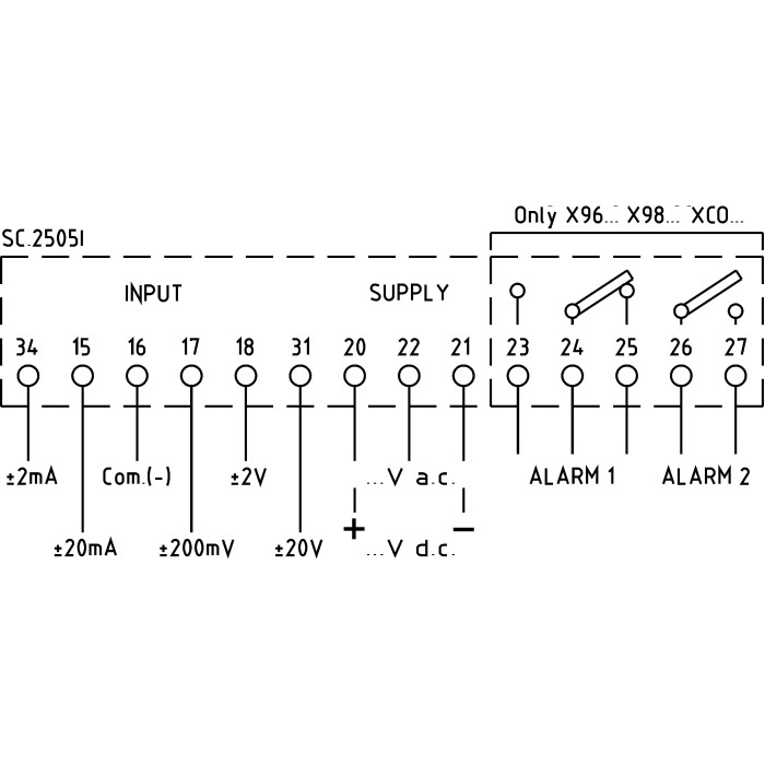 Вольтметр цифровий FRER X98 96×48 20–60 AC/DC ±200мВ