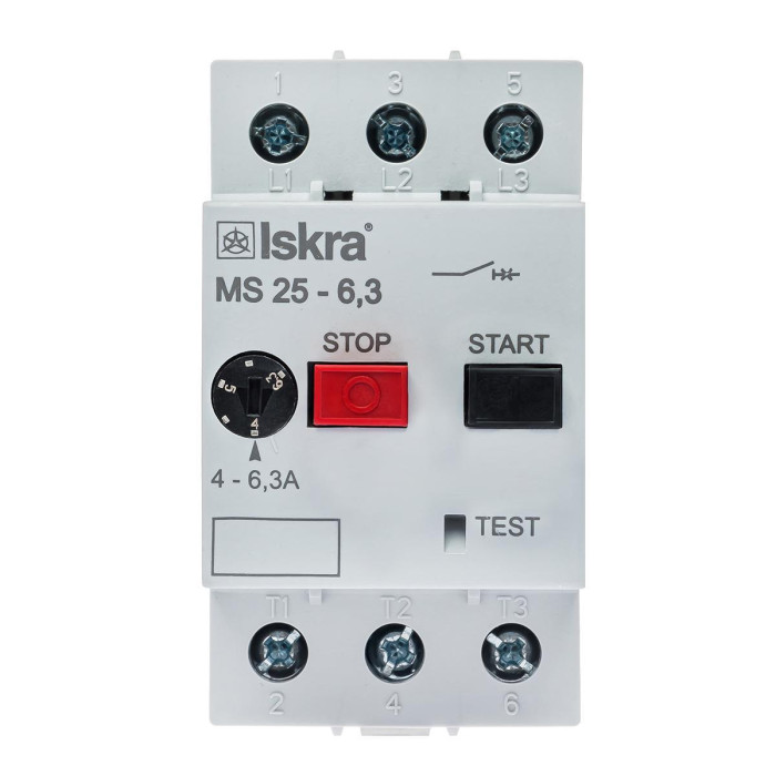Автомат захисту двигуна ISKRA MS25 6,3A