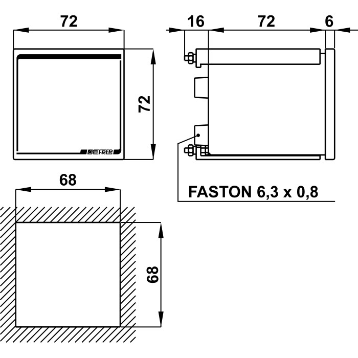 Вольтметр цифровий FRER D72 72×72 115–230 AC 0-600V