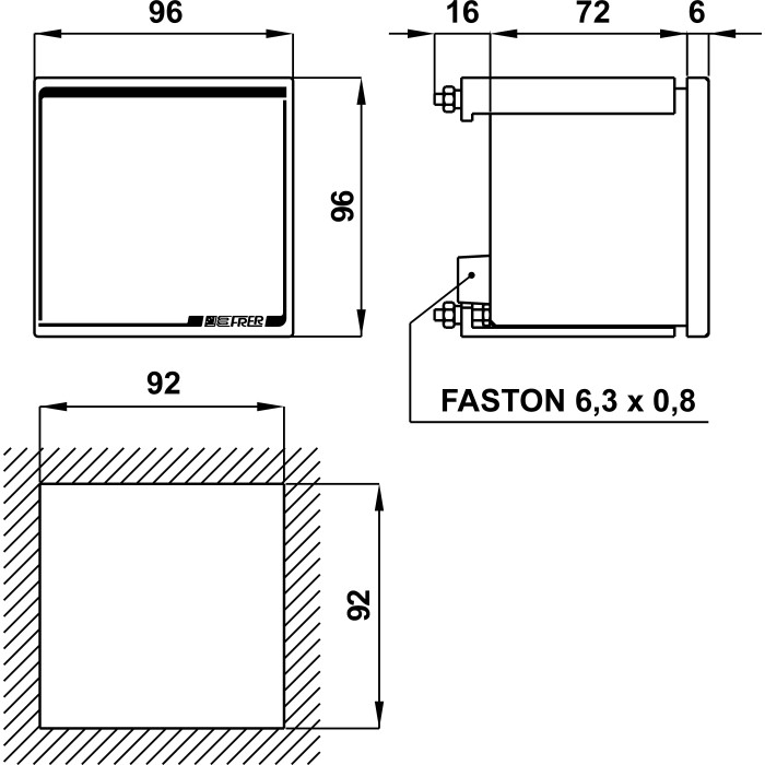 Вольтметр цифровий FRER D96 96×96 80–260 AC/DC ±200V
