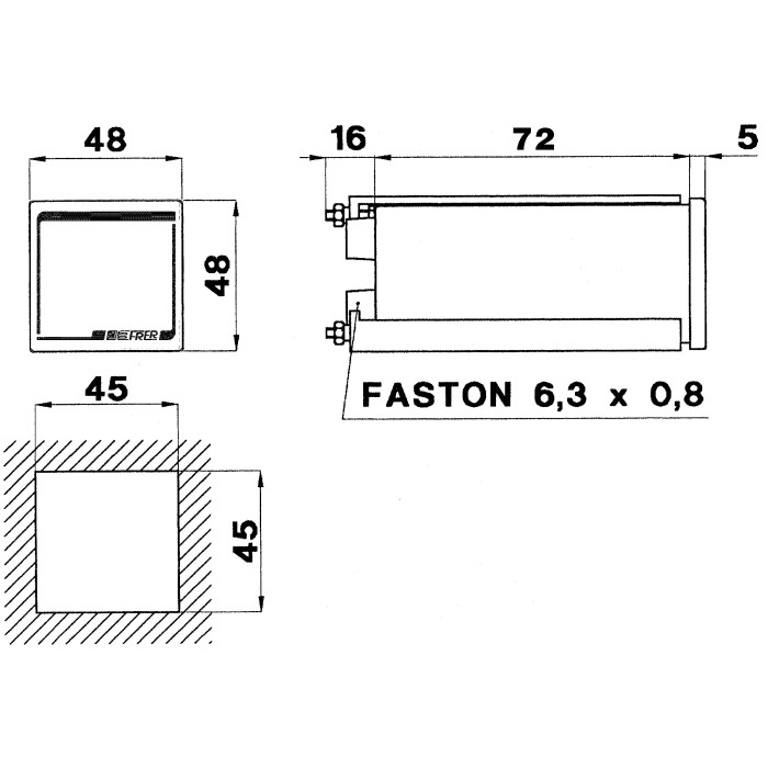 Амперметр цифровий FRER D48 48×48 115–230 AC 4-20mA