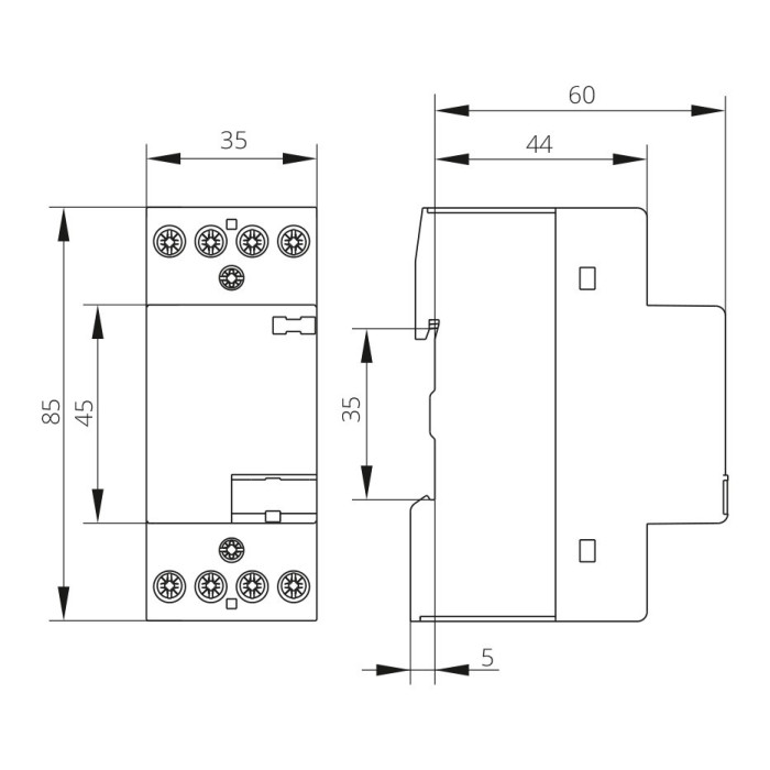 Модульний контактор ISKRA IKD 25A 230V AC 2NO+2NC