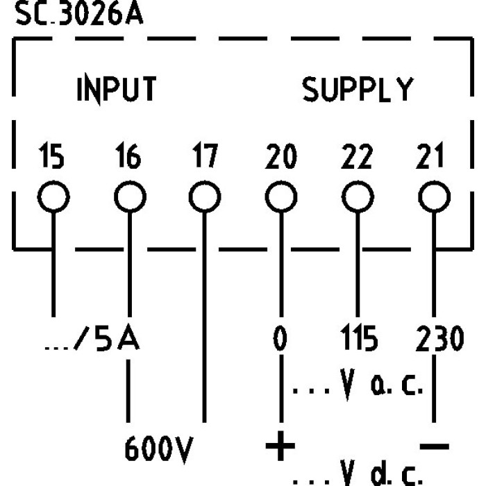 Амперметр-вольтметр цифровий FRER D98 96×48 115–230 AC В 5A/600V