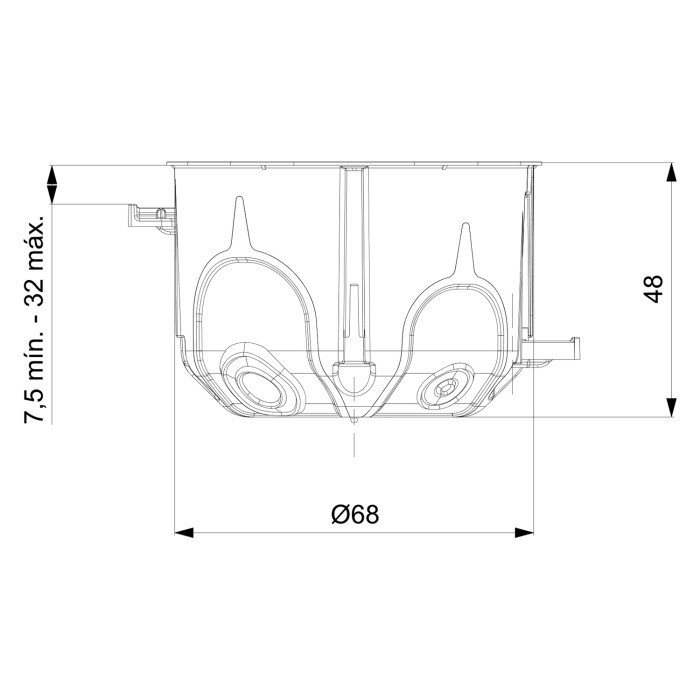 Установча коробка (підрозетник) IDE Domos 2-70mm з гвинтами