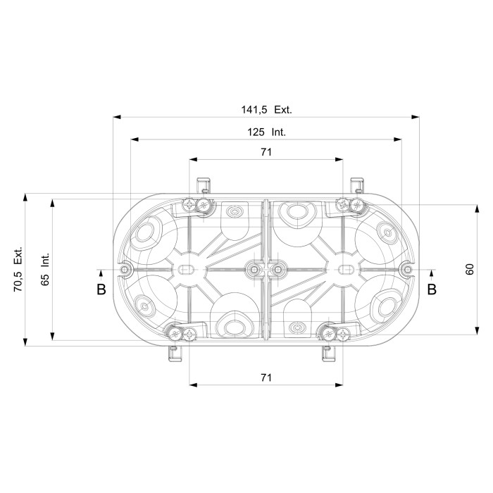 Установча коробка (підрозетник) IDE Domos 2-70mm з гвинтами