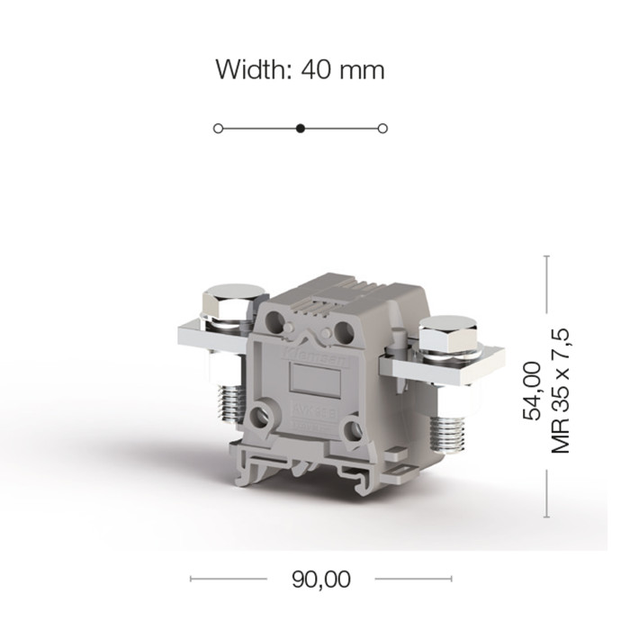 Клема Klemsan AVK 95 B прохідна 95 мм сіра