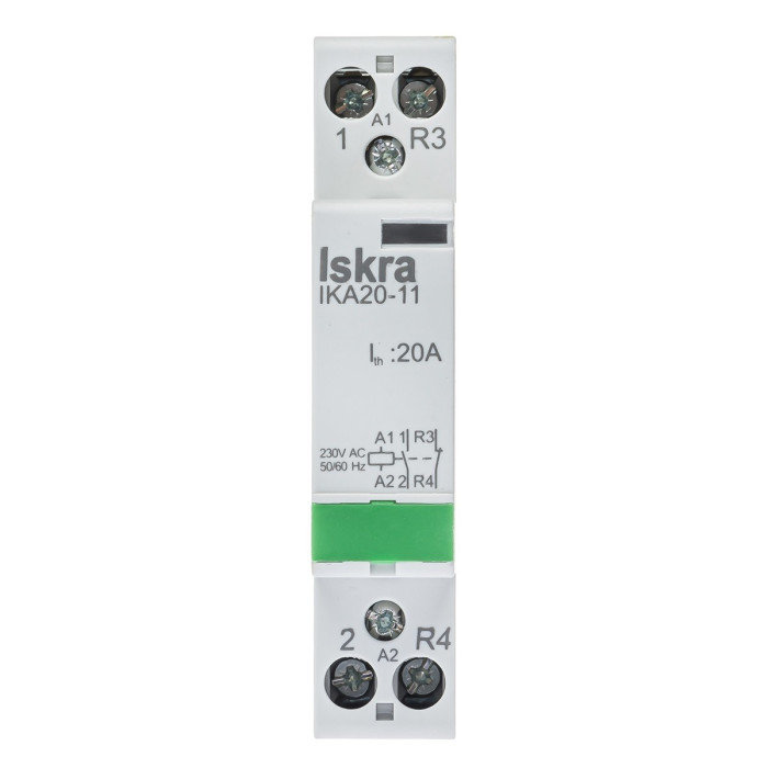Модульний контактор ISKRA IKA 20A 230V AC 1NO+1NC