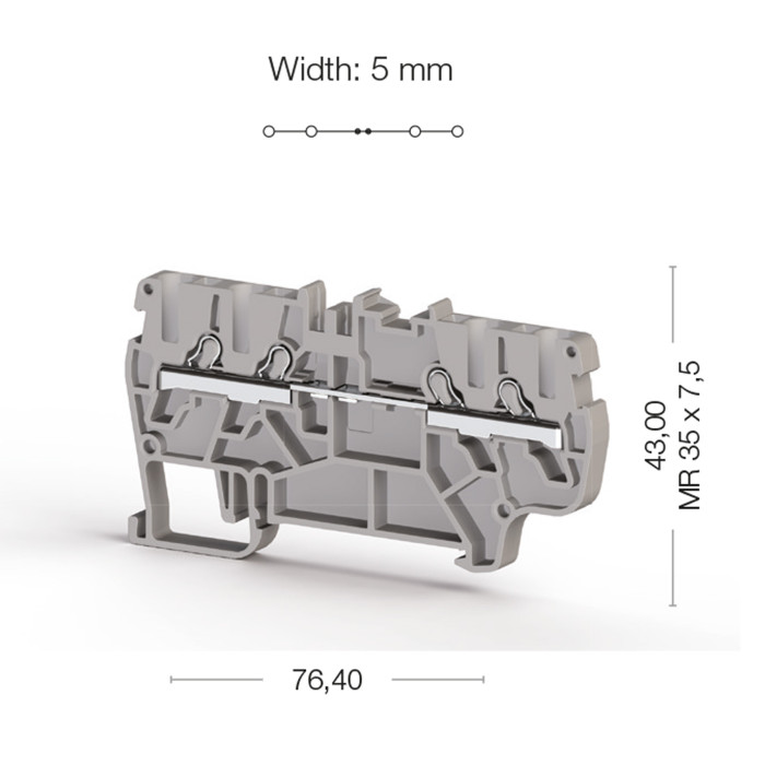 Клема Klemsan PYK 2,5 C багатовивідна 2.5 мм сіра
