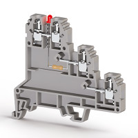 Клема Klemsan PUK 3 SLD 24V DC PNP трирівнева 2.5 мм сіра