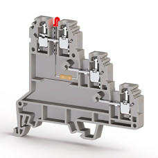 Клема Klemsan PUK 3 SLD 24V DC PNP трирівнева 2.5 мм сіра