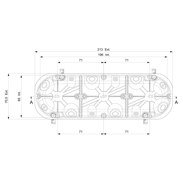Установча коробка (підрозетник) IDE Domos 3-70mm з гвинтами