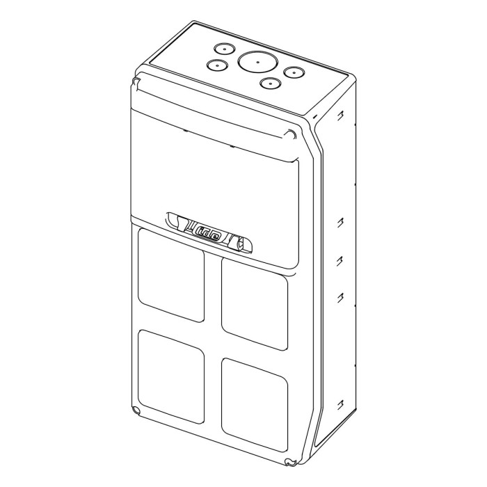 Настінний корпус для сил. розеток IDE з отворами STAR 1×9 MOD 436×210x137mm, IP65, шини N+PE