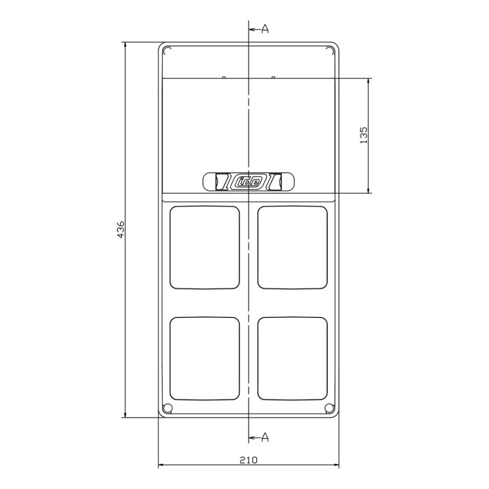 Настінний корпус для сил. розеток IDE з отворами STAR 1×9 MOD 436×210x137mm, IP65, шини N+PE