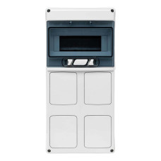 Настінний корпус для сил. розеток IDE з отворами STAR 1×9 MOD 436×210x137mm, IP65, шини N+PE