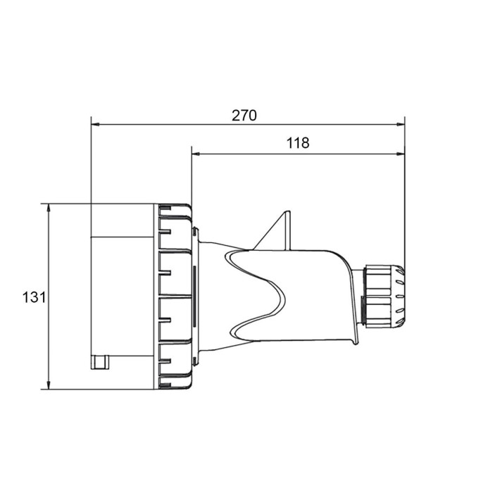 Вилка кабельна IDE MUNDIAL 3P+N+E 125A 200/346–240/415V IP66-67