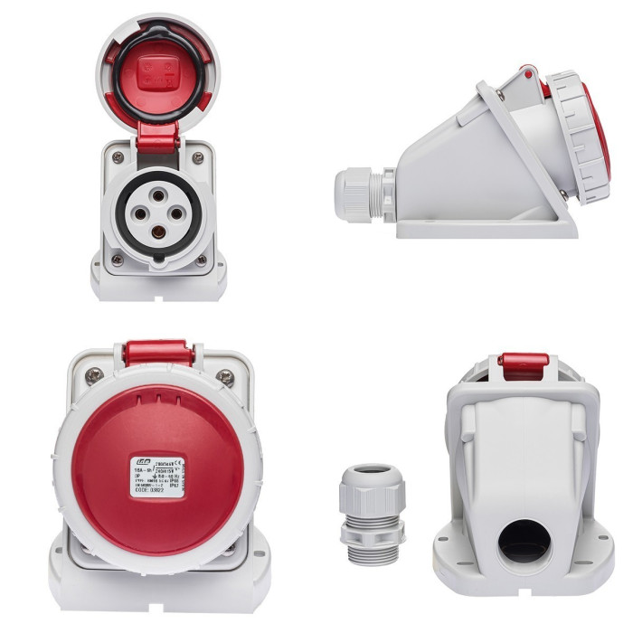 Розетка настінна IDE MUNDIAL 3P+E 16A 380–415V IP66-67