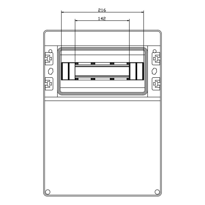 Настінний корпус для сил. розеток IDE STAR 1×12 MOD 436×310x147mm, IP65 з шинами N+PE