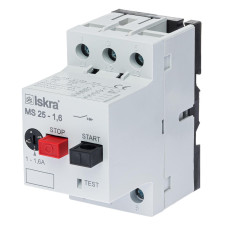 Автомат захисту двигуна ISKRA 1,6A серії MS25