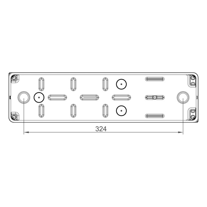 Настінний корпус для сил. розеток IDE STAR 1×4 MOD 385×102x105mm IP65 з шинами N+PE