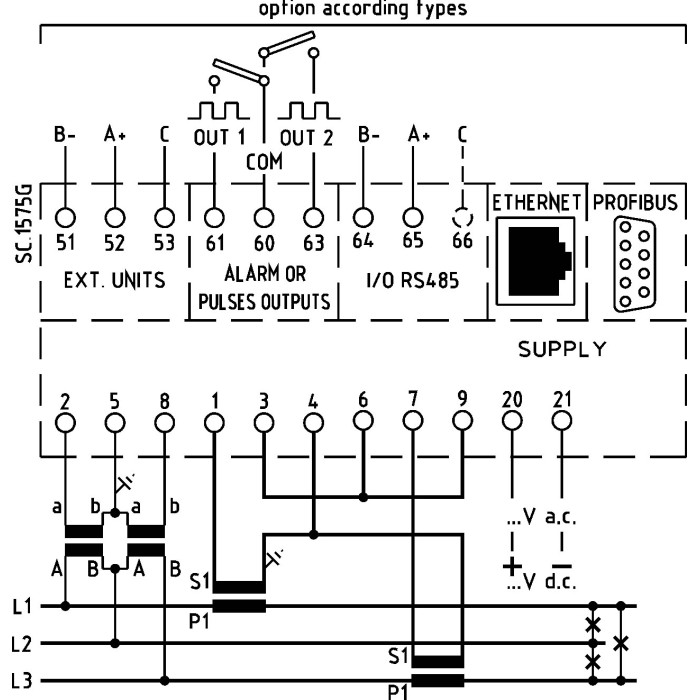 Аналізатор мережі щитовий 96×96mm FRER, LED дісплея, RS485, Modbus, живл.115-230V
