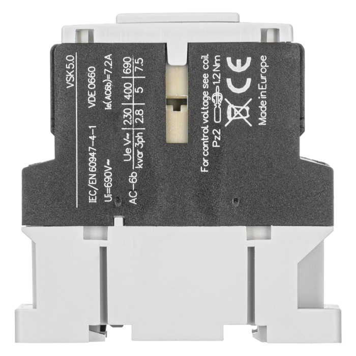 Контактор для комутації конденсаторів до 5 кВАр VSK 5 10 230V 50/60Hz