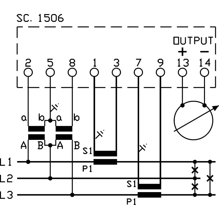Ваттметр FRER A96W 240˚ 25-0-200кВт 5A/100V