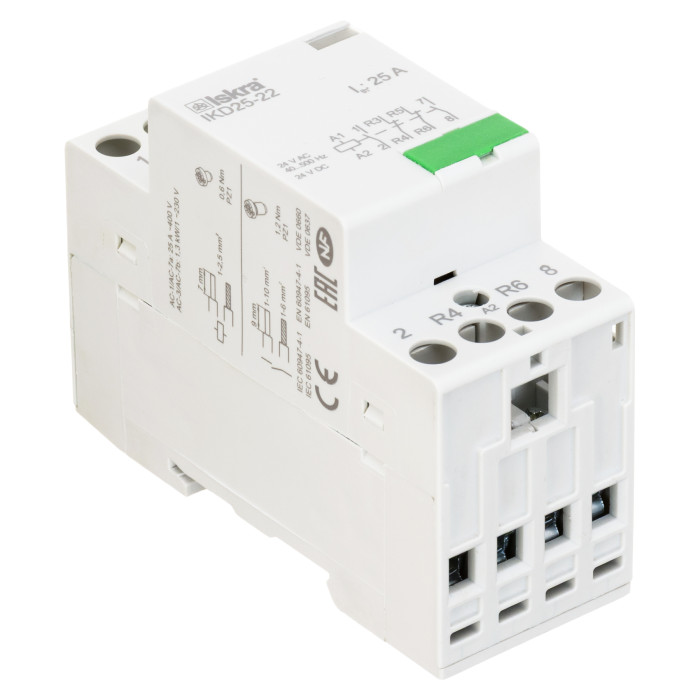 Модульний контактор ISKRA IKD 25A 24V AC/DC 2NO+2NC
