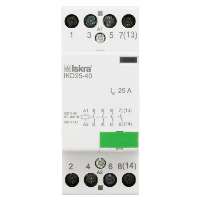 Модульний контактор ISKRA IKD 25A 230V AC/DC 4NO