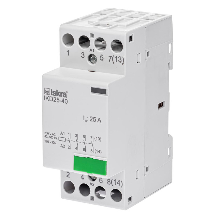 Модульний контактор ISKRA IKD 25A 230V AC 3NO+1NC