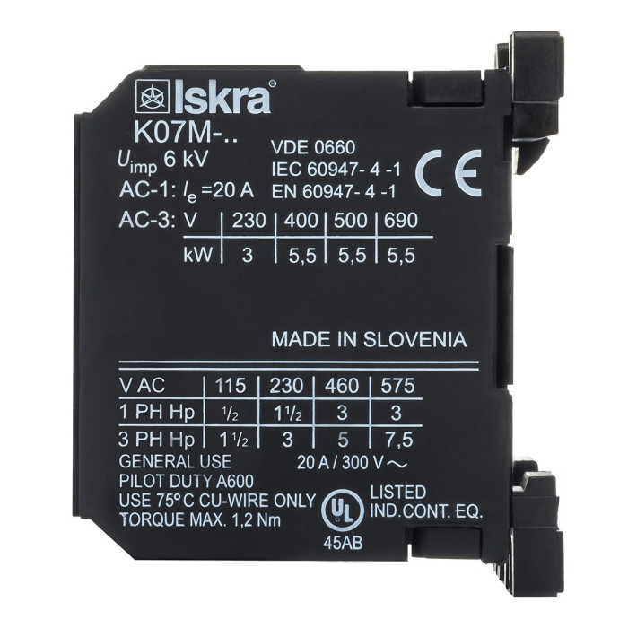 Мініконтактор ISKRA K07M-10 M7,230V-50Hz