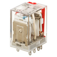 Проміжне реле 2P 10A 240V AC LED+Тест + Колодка зі скобою тип S