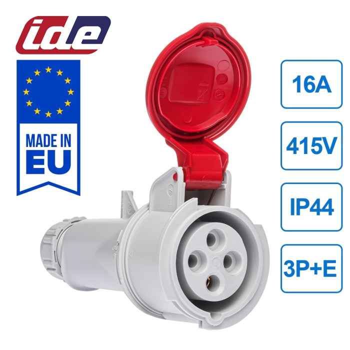 Розетка кабельна IDE MUNDIAL 3P+E 16A 380–415V IP44