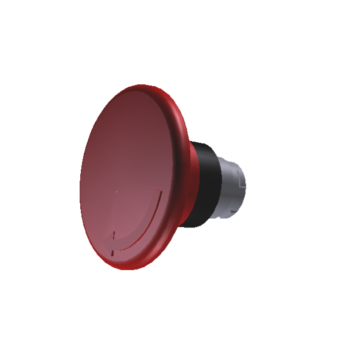 Грибоподібна кнопка 60mm, червона, з поворотною клямкою, що повертається COMEPI