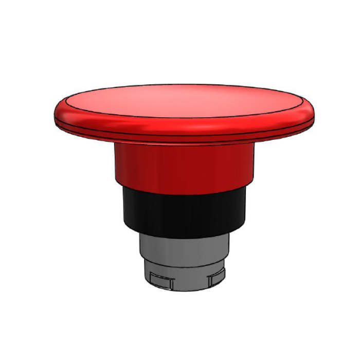 Грибоподібна кнопка 60mm, червона COMEPI