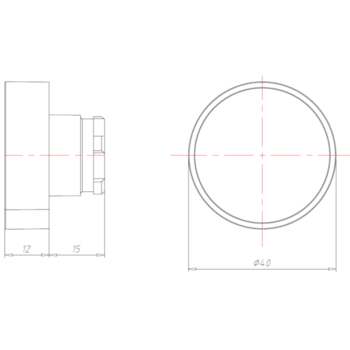 Кнопка чорна 40mm COMEPI