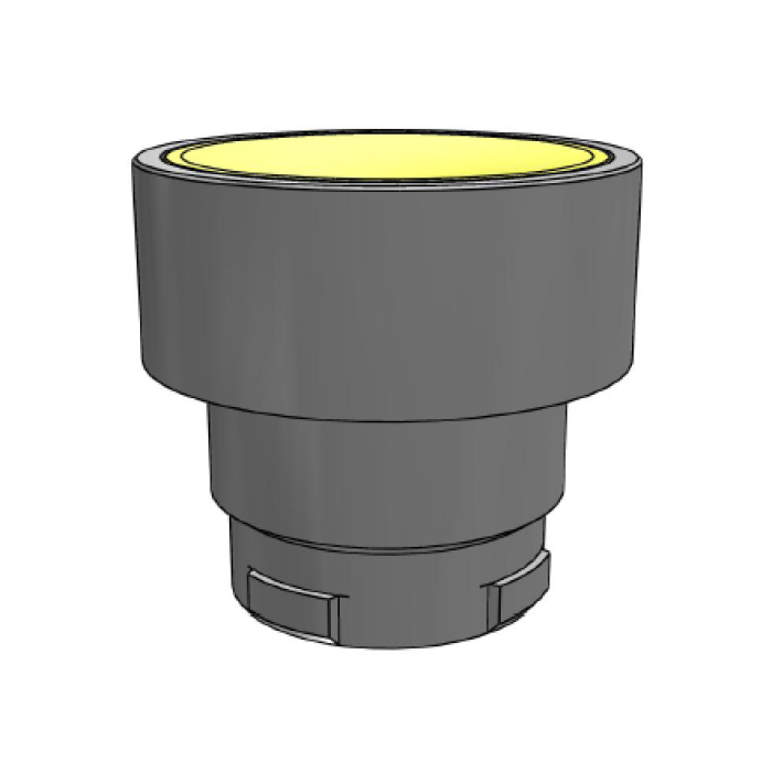 Кнопка прихована без фіксації, жовта, металевий корпус 30mm COMEPI