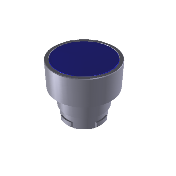 Кнопка прихована без фіксації, синя, металевий корпус 30mm COMEPI