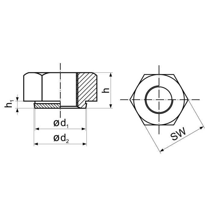 Вкладиш для вдавлення гайок ERKO М10