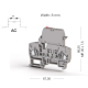 Клема Klemsan YBK ILD 220V AC  під запобіжник 4 мм сіра