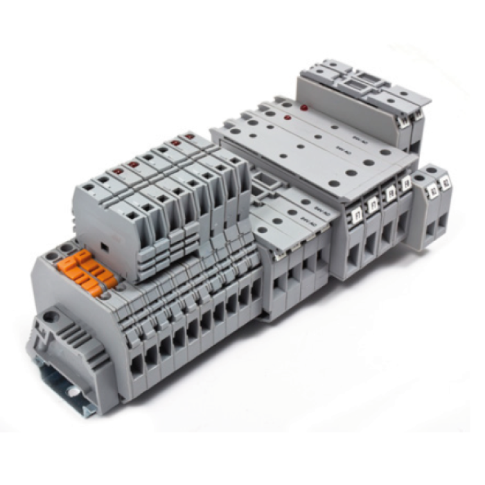 Клема Klemsan ASK 2 LD 110V AC під запобіжник 6 мм сіра