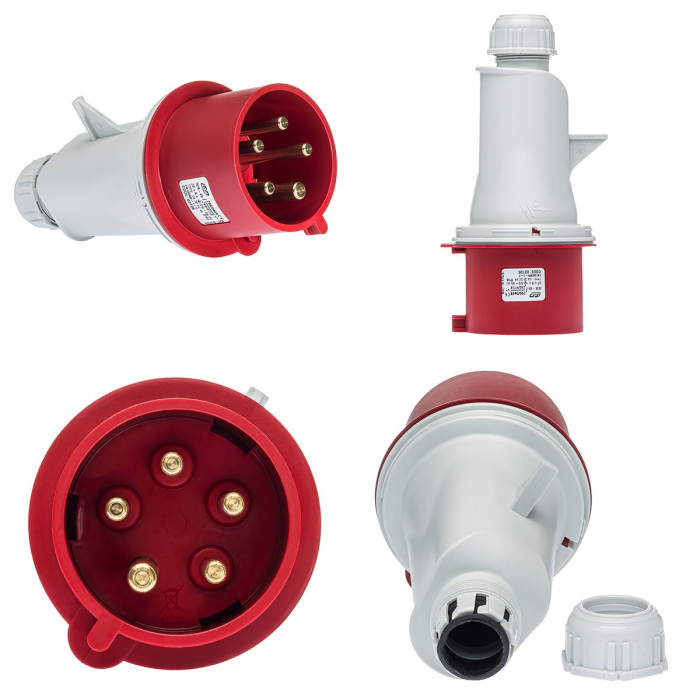 Вилка кабельна IDE MUNDIAL 3P+N+E 32A 200/346–240/415V IP44