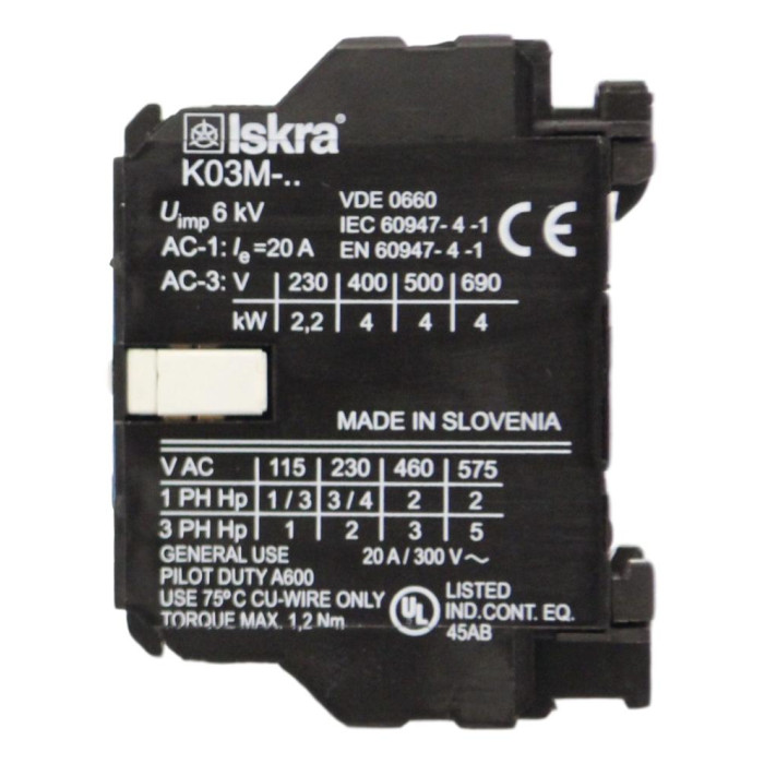 Мініконтактор ISKRA K03M-10 M7,230V-50Hz