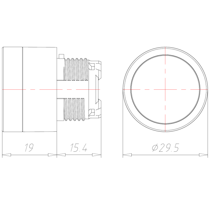 Кнопка з підсвічуванням – ø 22mm – СИНЯ – IP65 COMEPI