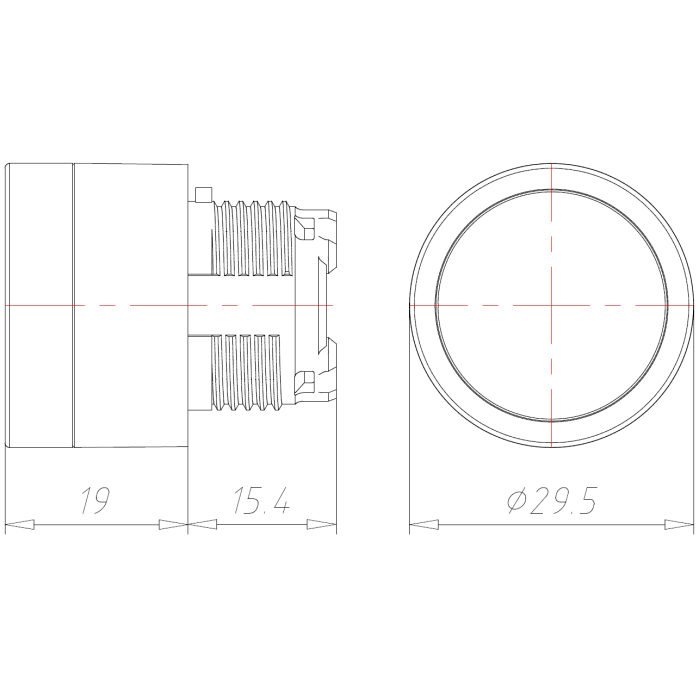 Кнопка з підсвічуванням – ø 22mm – ПРОЗОРА – IP65 COMEPI